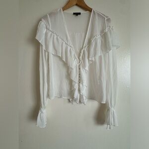 MAJORELLE White Ruffled Blouse